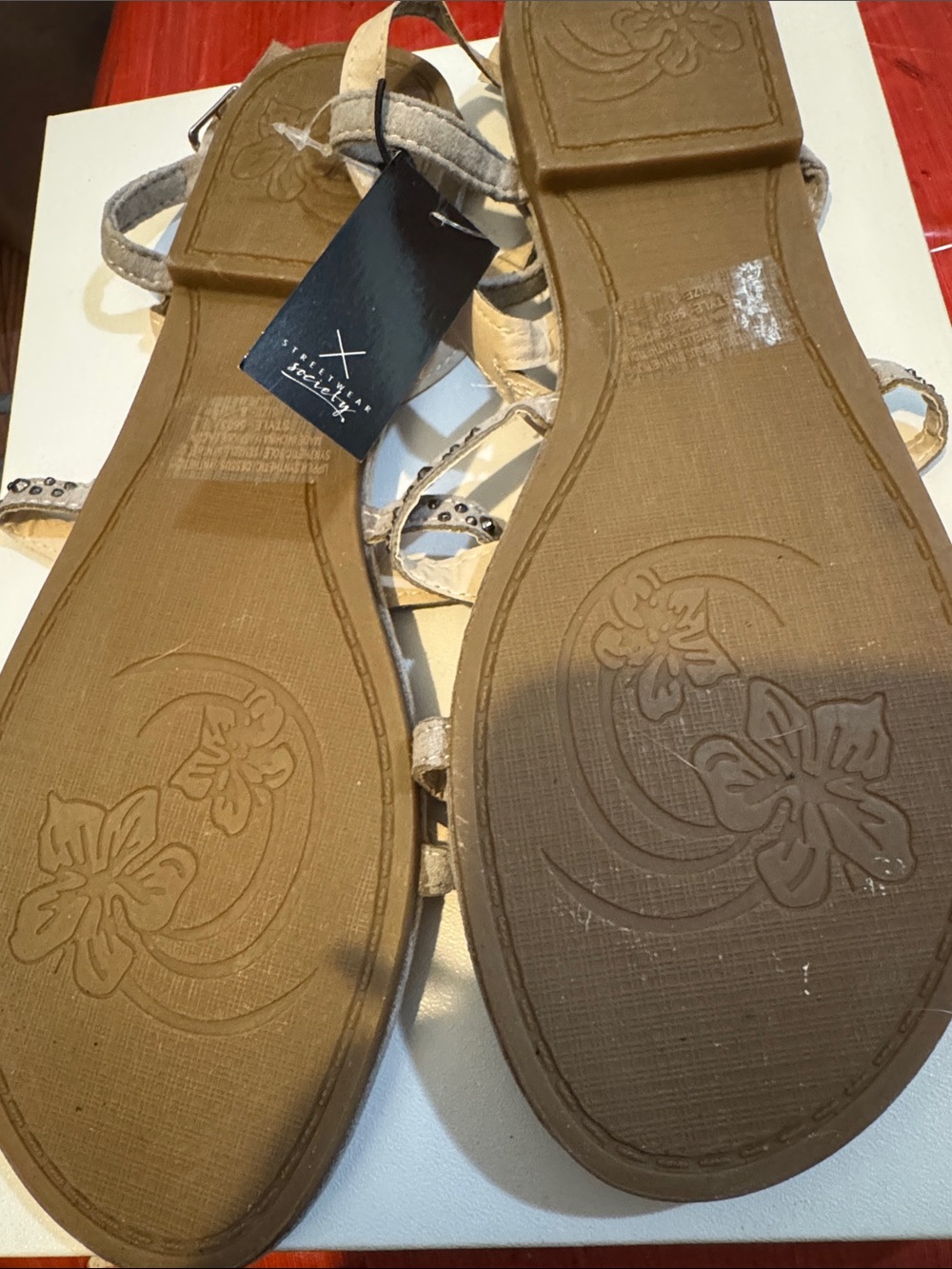 Streetwear Society Silver Grey Studded Strappy Sandals - Picture 4 of 4
